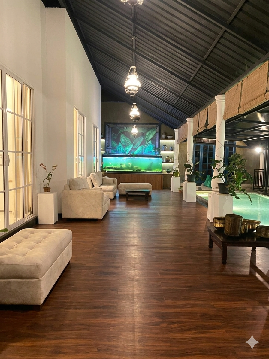 Calm environment and lush green surroundings at Koi Paradise